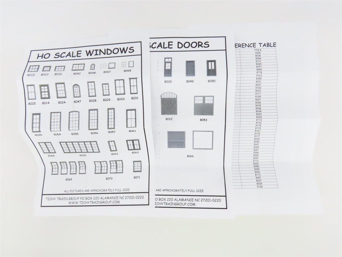 HO Scale Tichy Train Group Kit 8091 Assorted Windows, Doors &amp; Parts - 200 Pieces