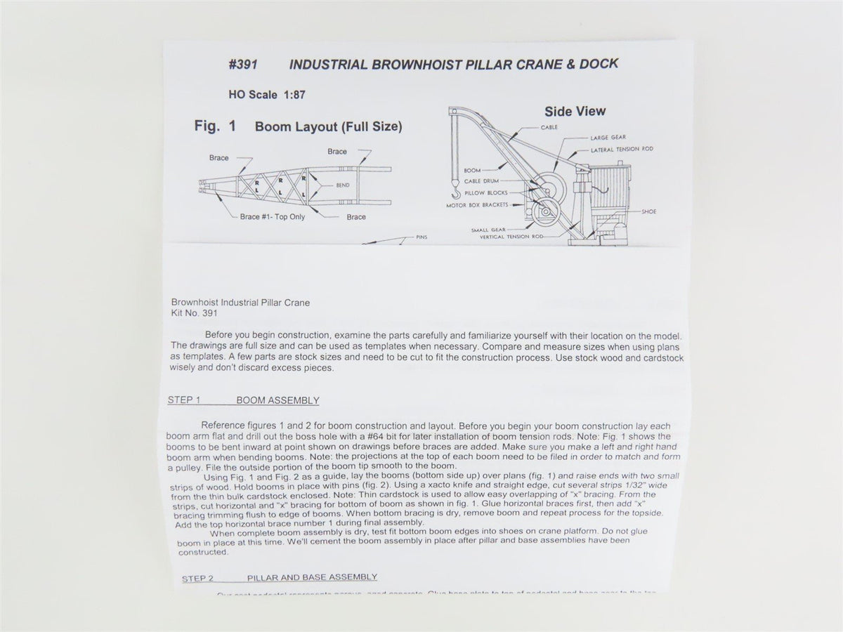 HO Scale JL Innovative Design Kit #391 Brownhoist Industrial Pillar Crane