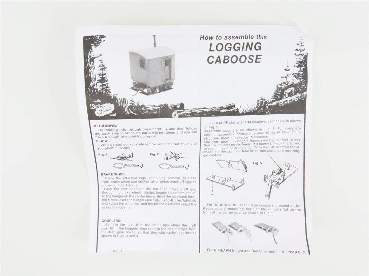 HO Scale Kadee Kit #104 Unlettered Industrial &amp; Logging Caboose