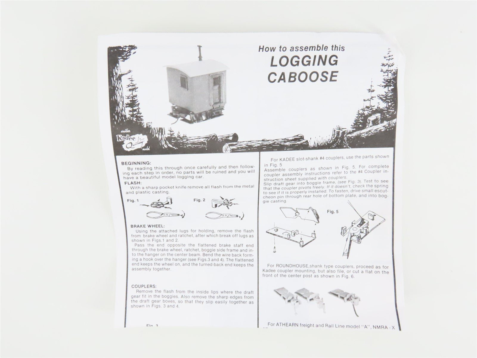 HO Scale Kadee Kit #104 Unlettered Industrial & Logging Caboose