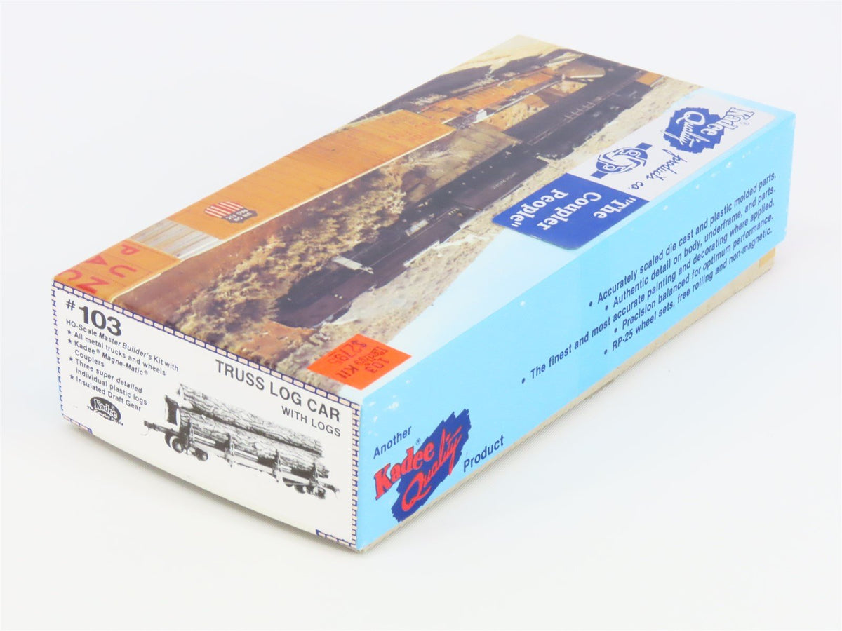 HO Scale Kadee Kit #103 Undecorated Truss Log Car w/ Logs