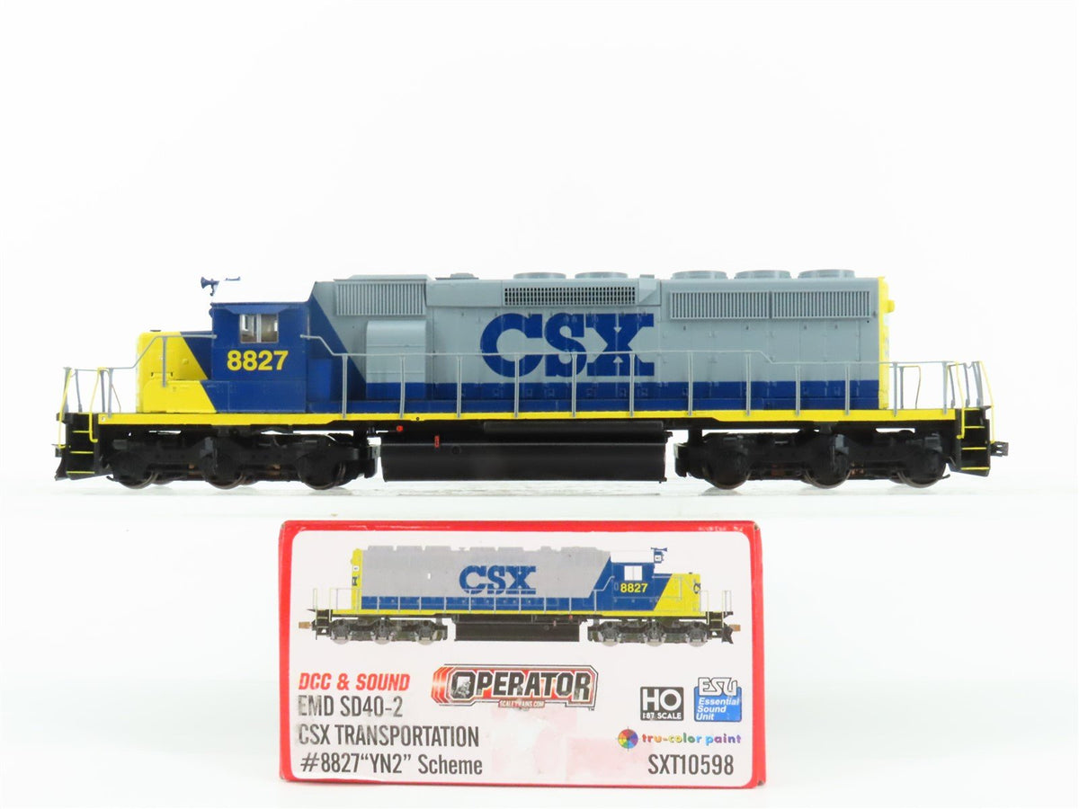 HO Scaletrains Operator SXT10598 CSX Yn2 EMD SD40-2 Diesel #8827 w/DCC &amp; Sound