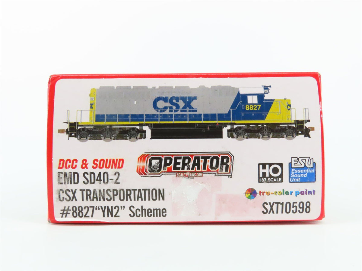 HO Scaletrains Operator SXT10598 CSX Yn2 EMD SD40-2 Diesel #8827 w/DCC &amp; Sound