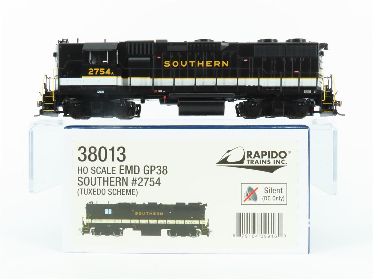 HO Scale Rapido 38013 SOU Southern &quot;Tuxedo&quot; EMD GP38 Diesel #2754A - DCC Ready