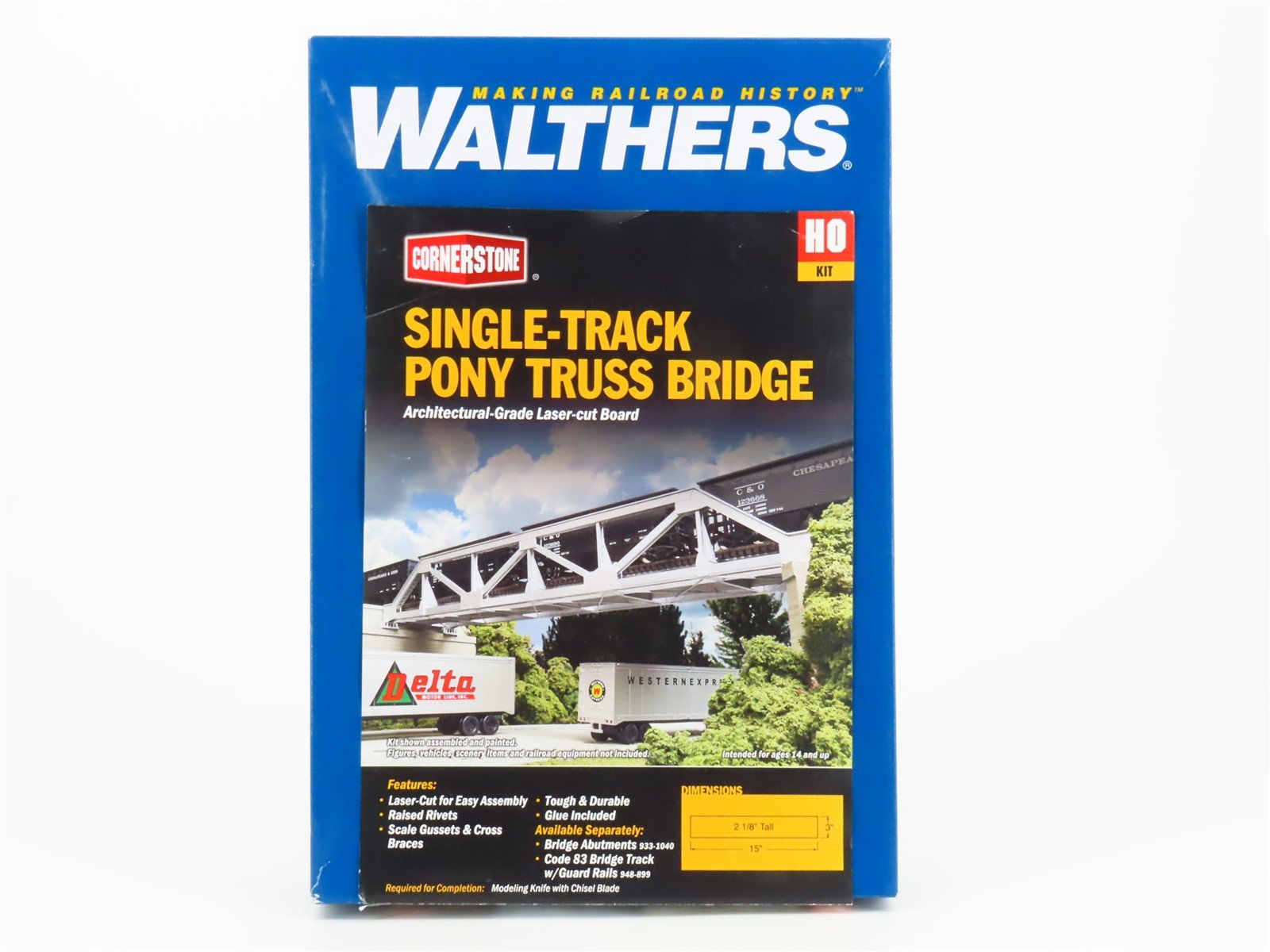HO Scale Walthers Cornerstone Kit #933-4030 Single-Track Pony Truss Bridge