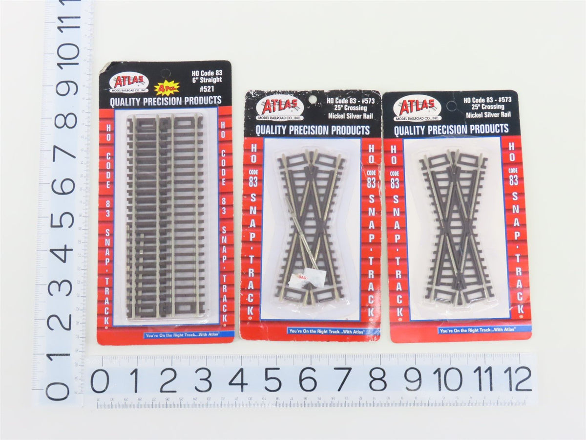 LOT of 10 Packs of HO Scale Atlas Code 83 Assorted Nickel Silver Track