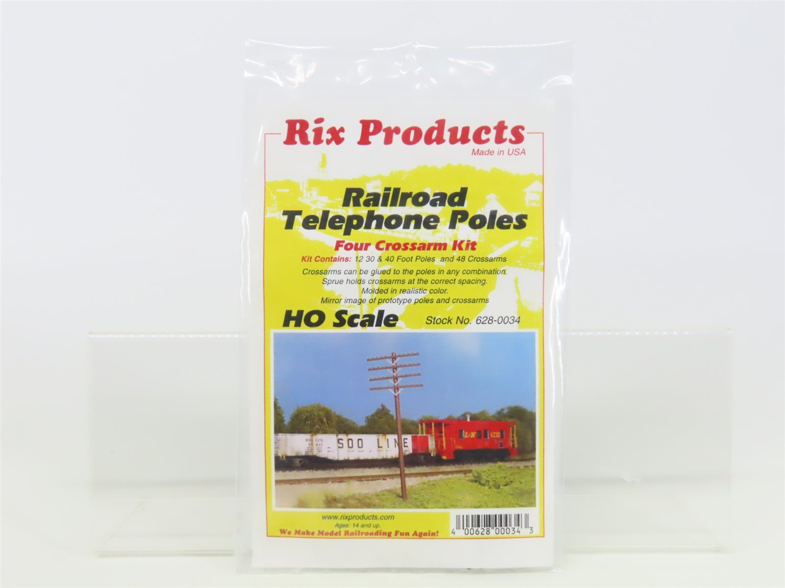 HO 1/87 Scale Rix Products Kit #628-0034 Railroad Telephone Poles - SEALED