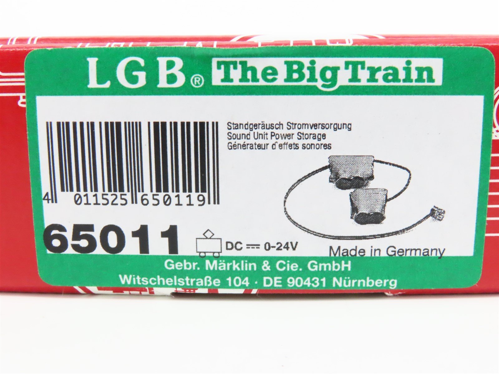 G Scale LGB 65011 Standing Sounds Power Storage Unit