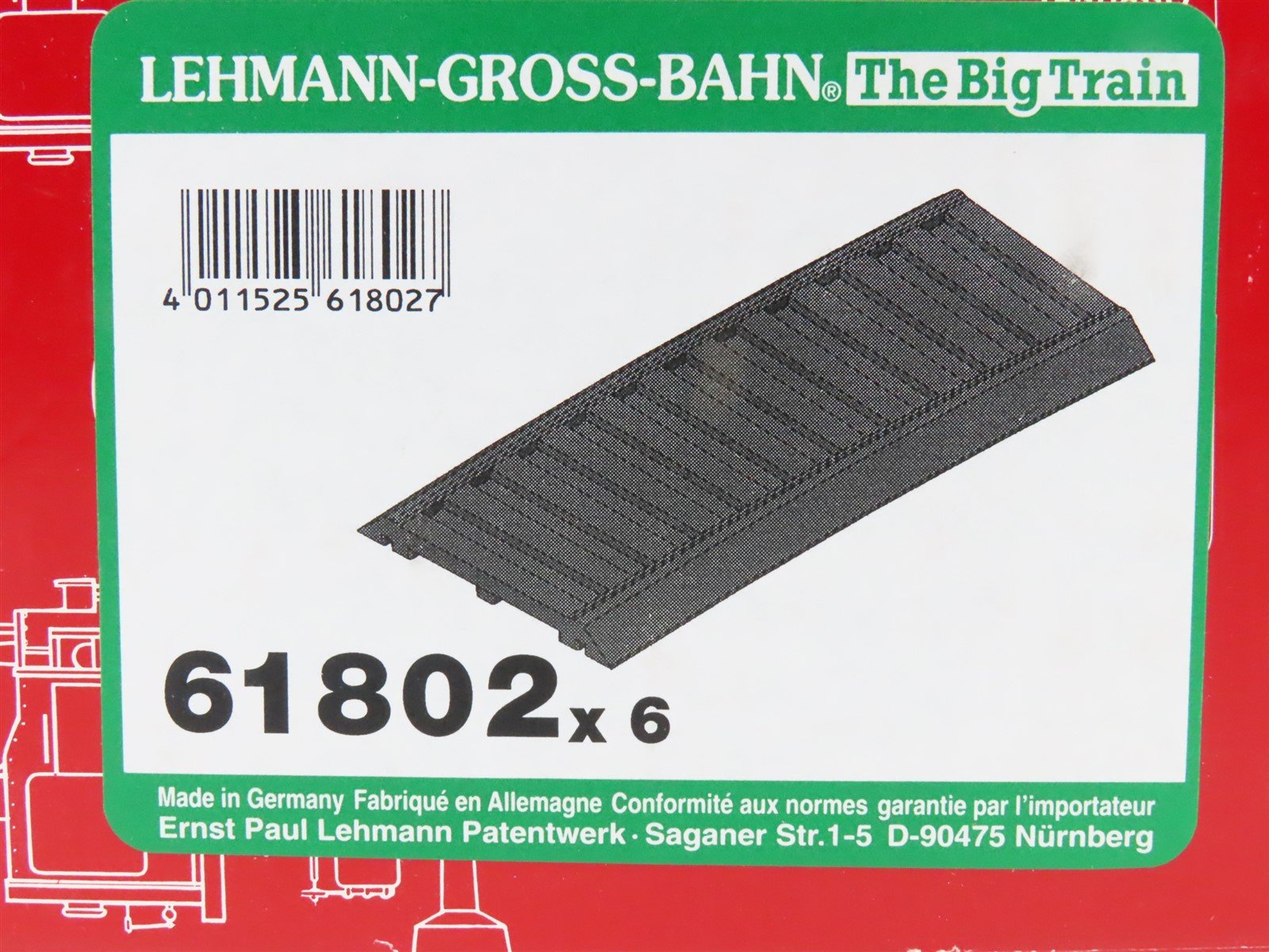 G 1/22.5 Scale LGB #61802 Rubber Roadbed for Curved Track - 6-Pack