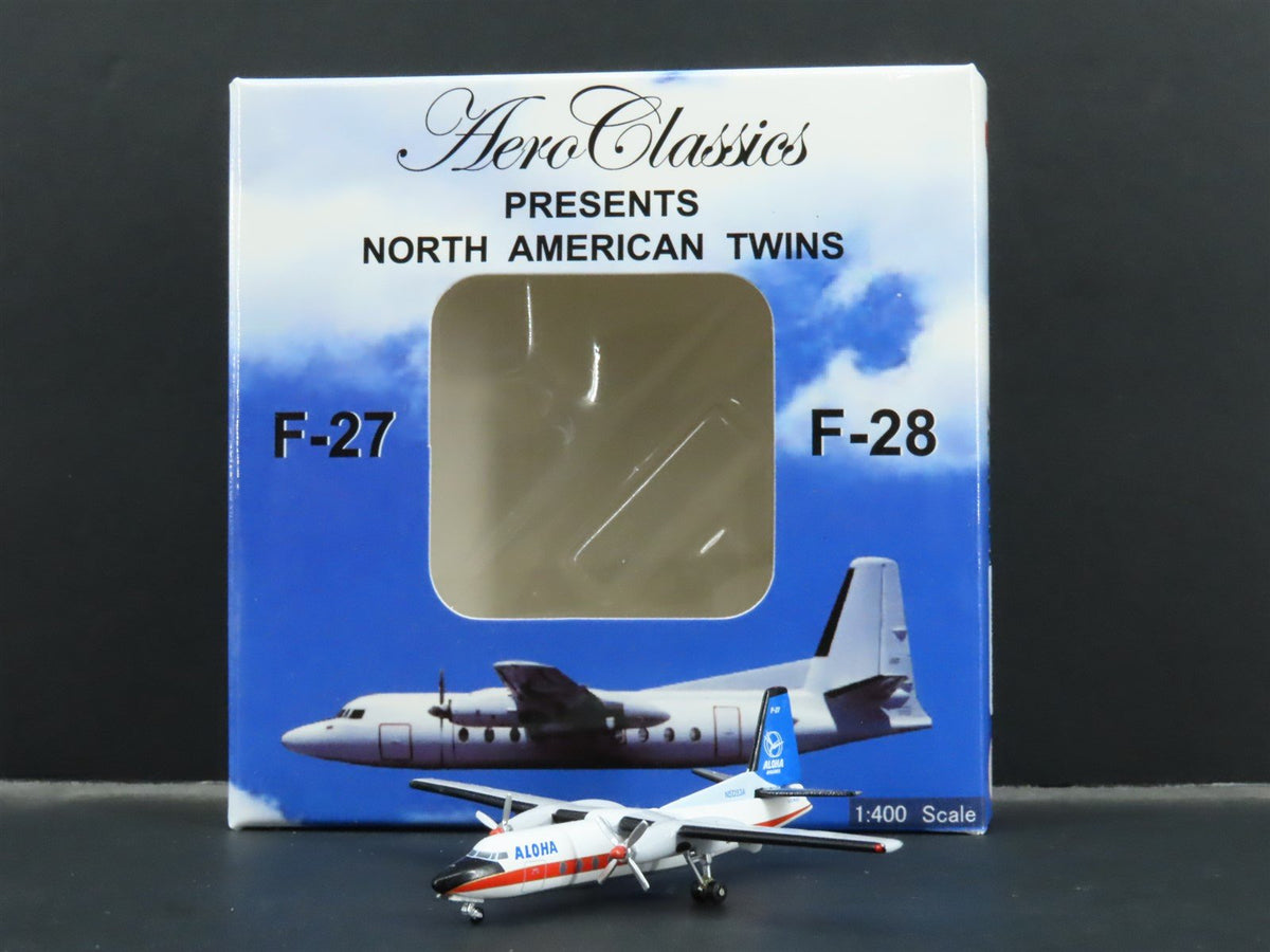 1:400 Aero Classics AC19195 Die-Cast Aloha Airlines Fokker F-27 Aircraft N5093A