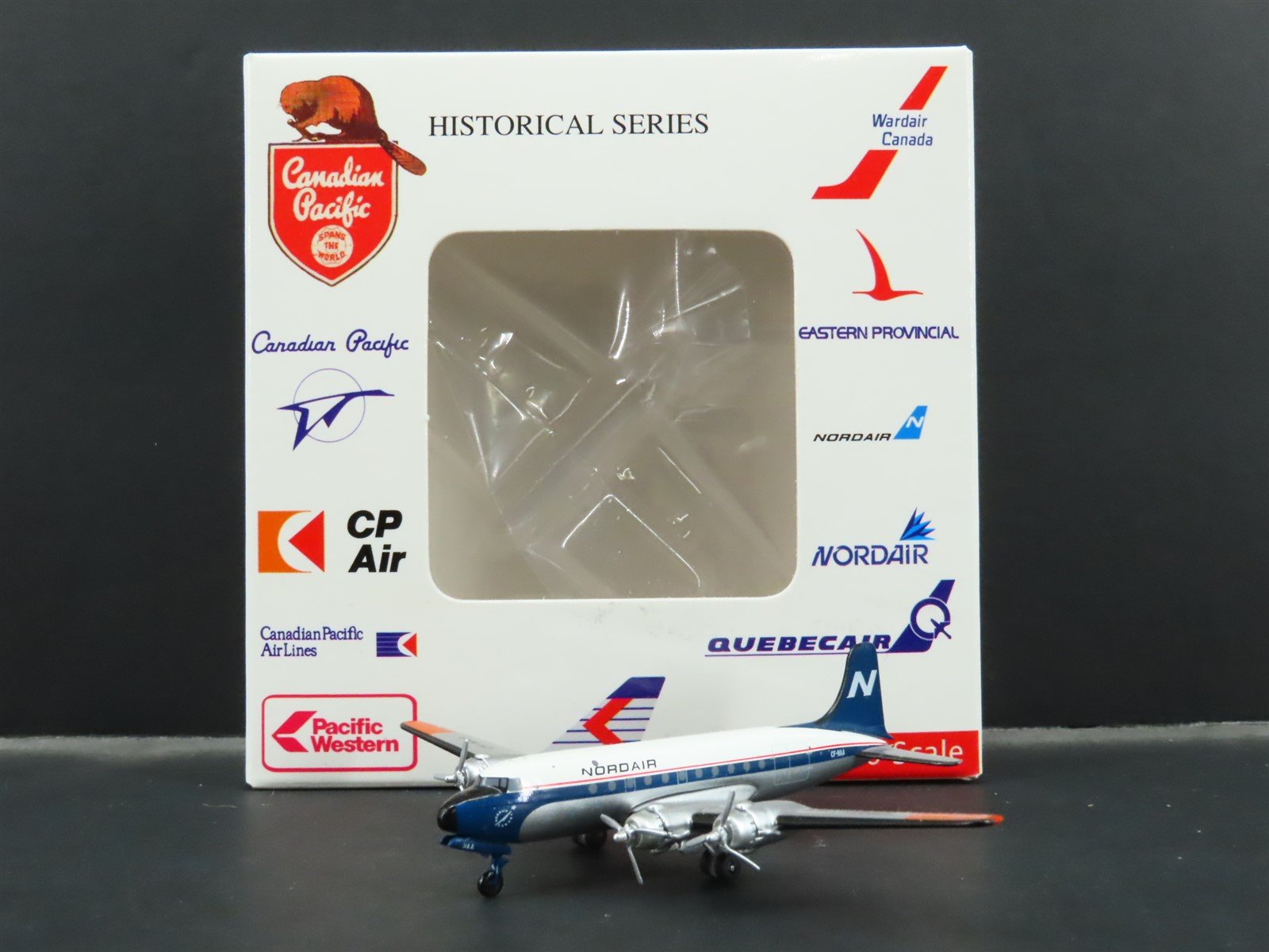1:400 Aero Classics Die-Cast Nordair McDonnell Douglas DC-4 Aircraft CF-NAA