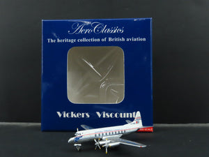 1:400 Scale Aero Classics AC19255 Die-Cast Cubana Viscount 755D Aircraft CU-T604
