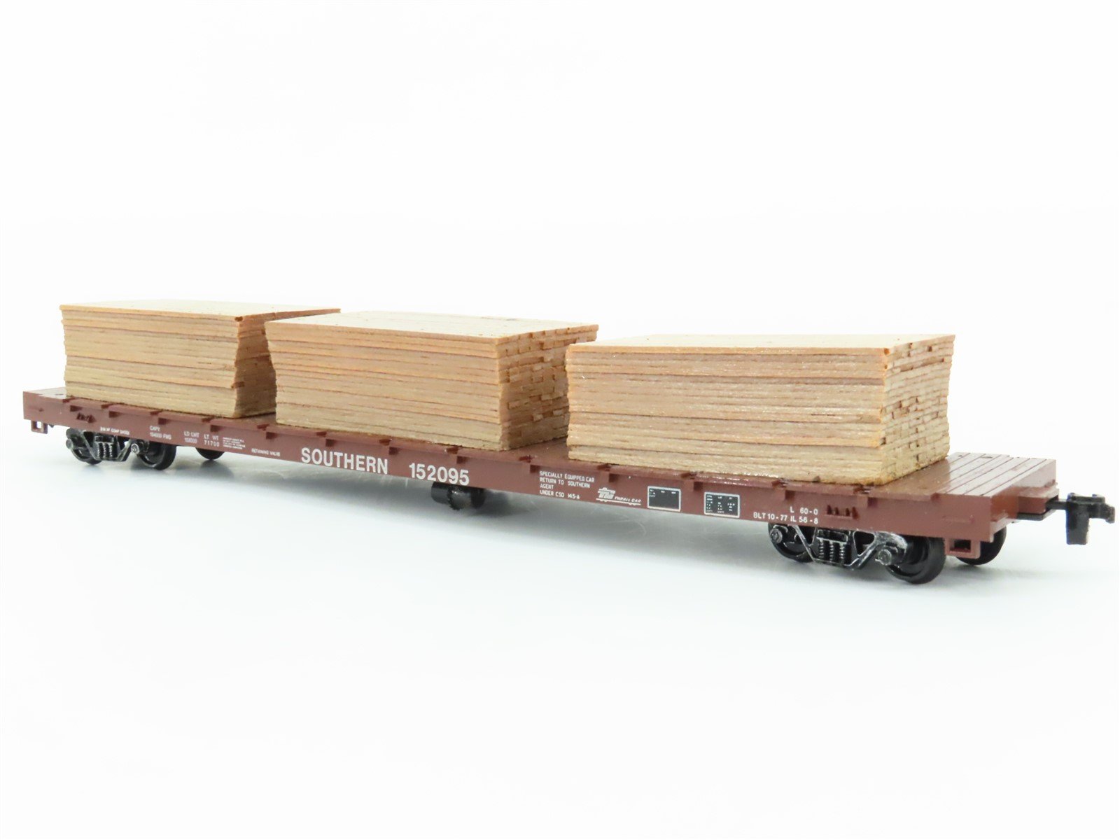 HO Scale Roundhouse MDC SOU Southern Railroad Flat Car #152095 w/ Custom Load