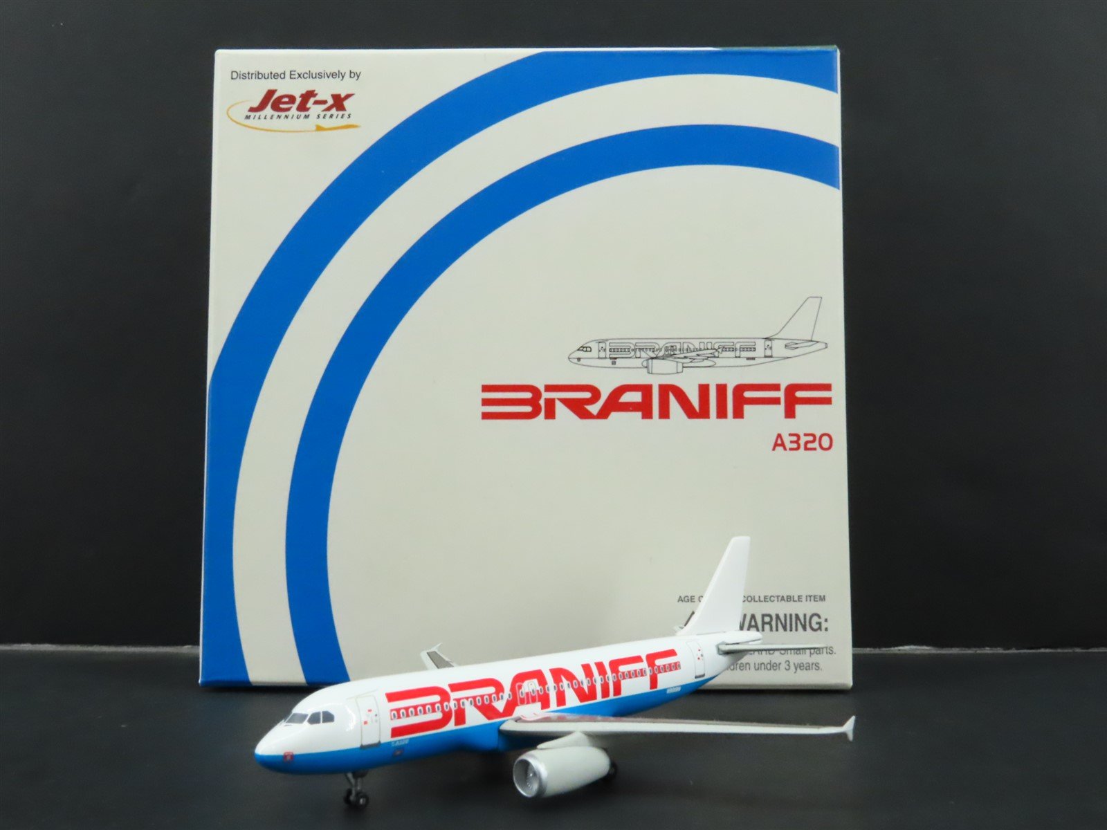 1:400 Dragon Wings JetX JX067 Die-Cast Braniff Airbus 320 Airliner