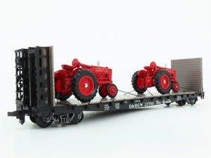 HO Scale Walthers D&RGW Rio Grande Flat Car #22700 w/ Custom Tractor Load