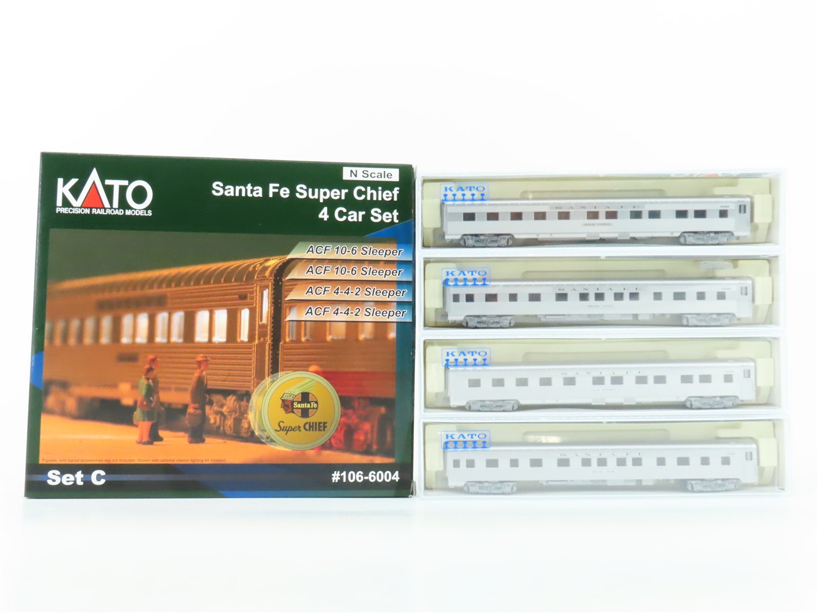 N Scale Kato 106-6004 Santa Fe Super Chief Passenger 4-Car Set