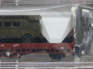 HO Scale Fleischmann 580909 DB German Flat Cars 3-Pack w/ Military Vehicle Loads