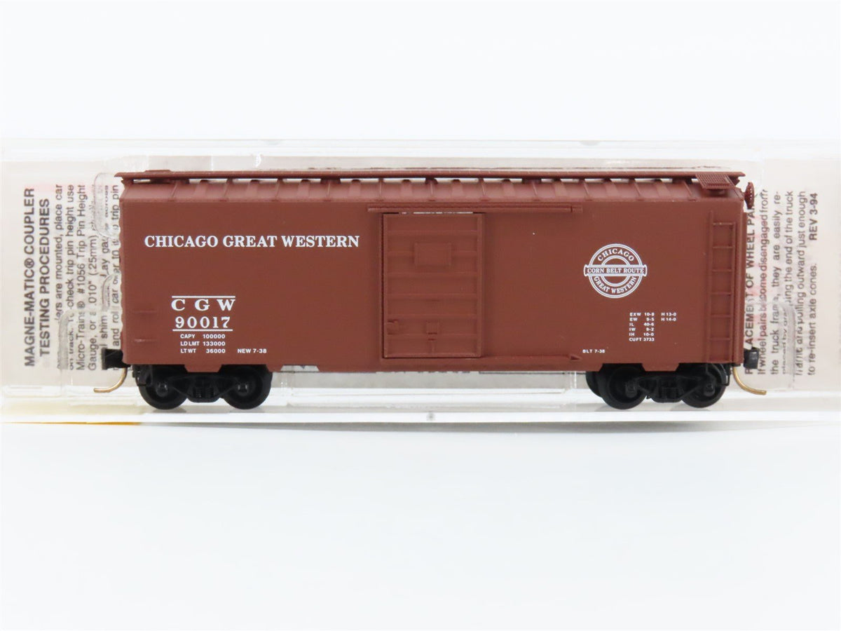 N Scale Micro-Trains MTL 20950 CGW Corn Belt Route 40&#39; Single Door Boxcar #90017