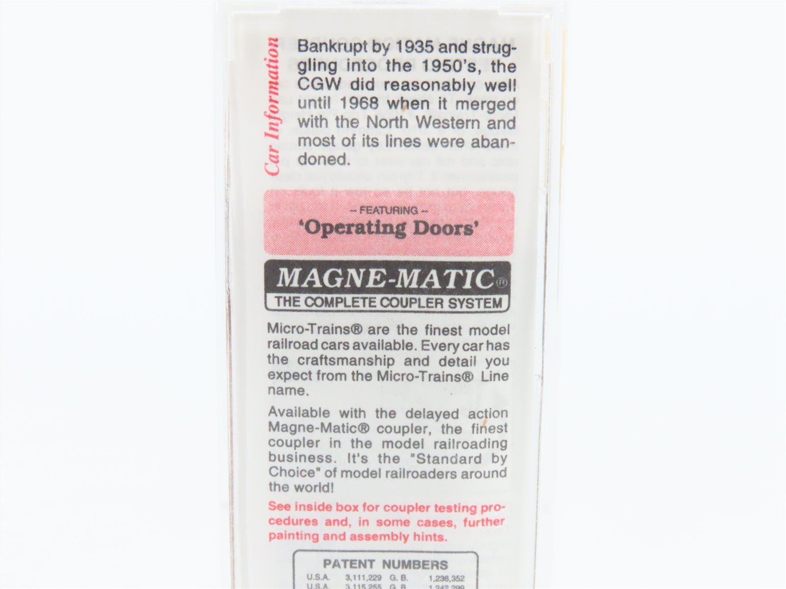 N Scale Micro-Trains MTL 20950 CGW Corn Belt Route 40' Single Door Boxcar #90017