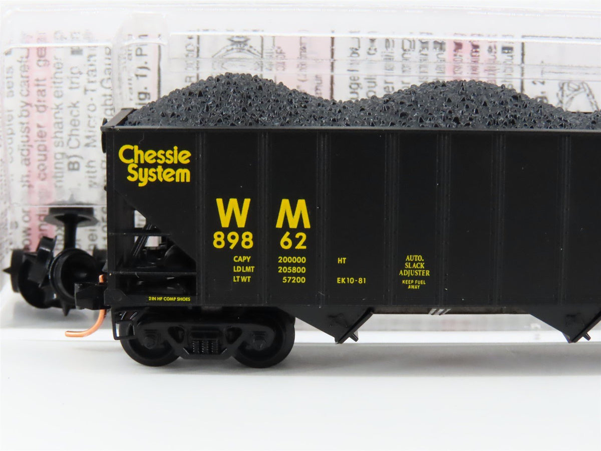 N Scale Micro-Trains MTL 108150 WM Chessie System 3 Bay Hopper #89862 w/load