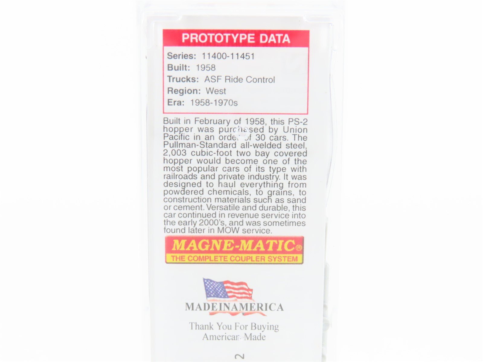 N Scale Micro-Trains MTL 09500031 UP Union Pacific 2 Bay Covered Hopper #11443