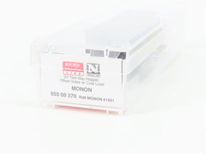 N Scale Micro-Trains MTL 05500370 MON Hoosier Line 2 Bay Hopper #41501 w/load
