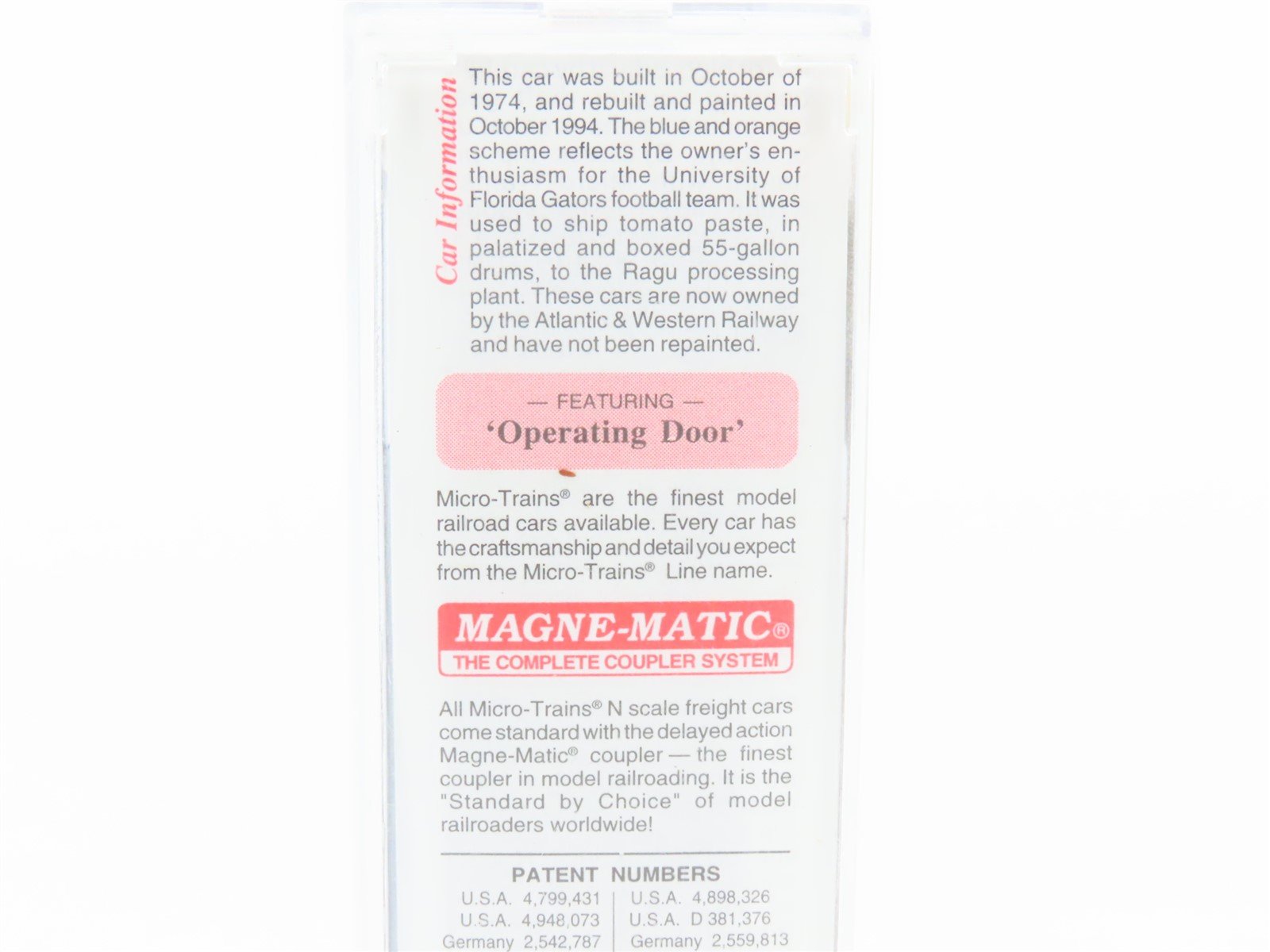 N Scale Micro-Trains MTL 25600 AN Port St. Joe Route 50' Rib Side Box Car #7033