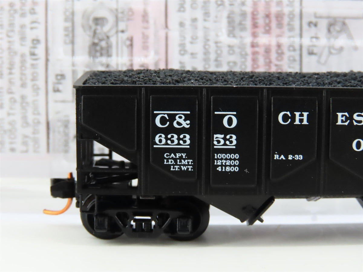 N Scale Micro-Trains MTL 08500040 C&amp;O 33&#39; USRA 2 Bay Hopper #63353 w/load