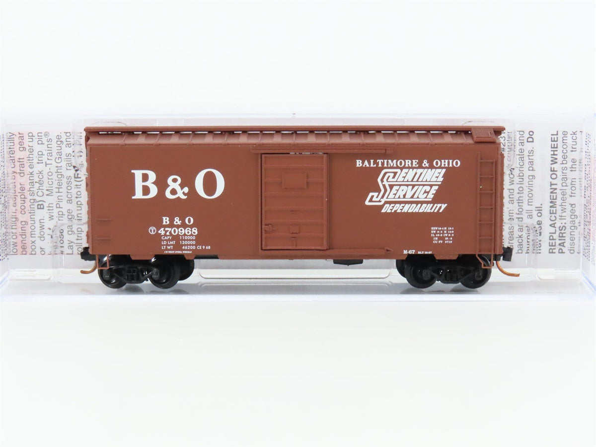 N Scale Micro-Trains MTL 02000766 B&amp;O &quot;Sentinel&quot; 40&#39; Standard Box Car 470968