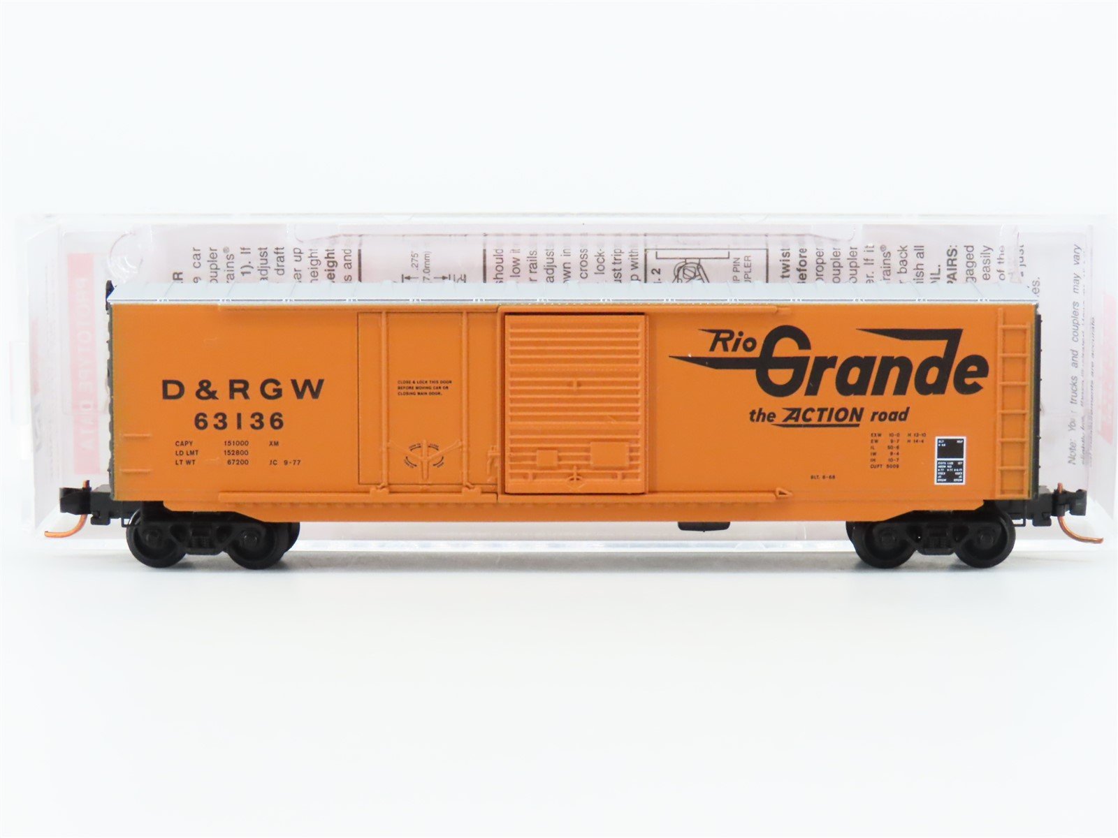 N Scale Micro-Trains MTL 07600100 D&RGW Rio Grande 50' Box Car 63136