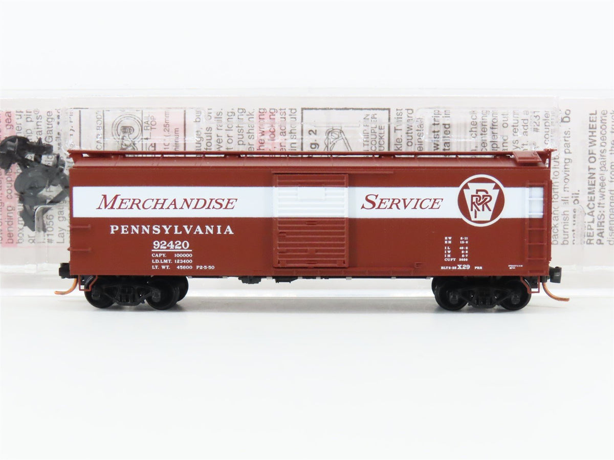 N Micro-Trains MTL 12000720 PRR Pennsylvania Merchandise 40&#39; Steel Box Car 92420