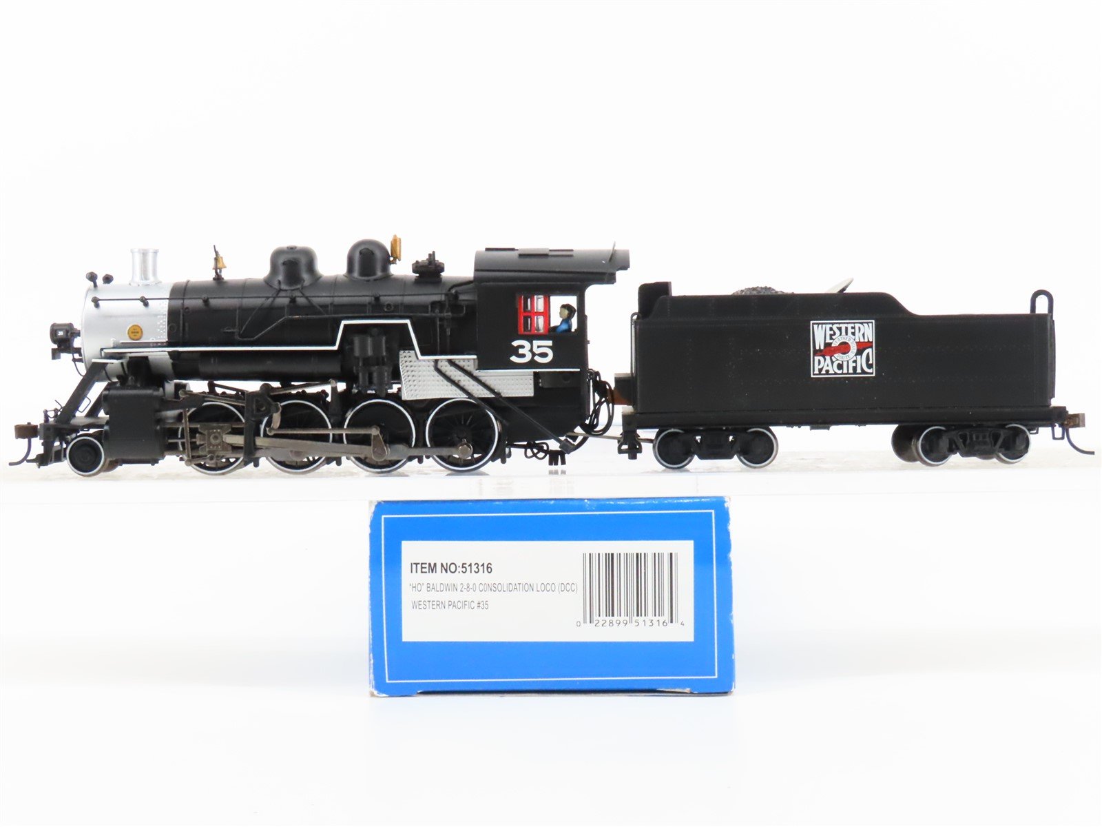 HO Scale Bachmann 51316 WP Western Pacific 2-8-0 Steam #35 w/DCC