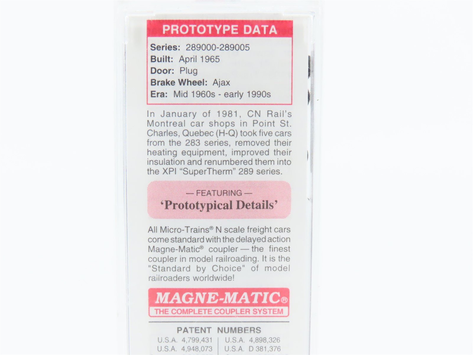 N Micro-Trains MTL 38330 CN Canadian National Super Therm 50' Box Car #289004