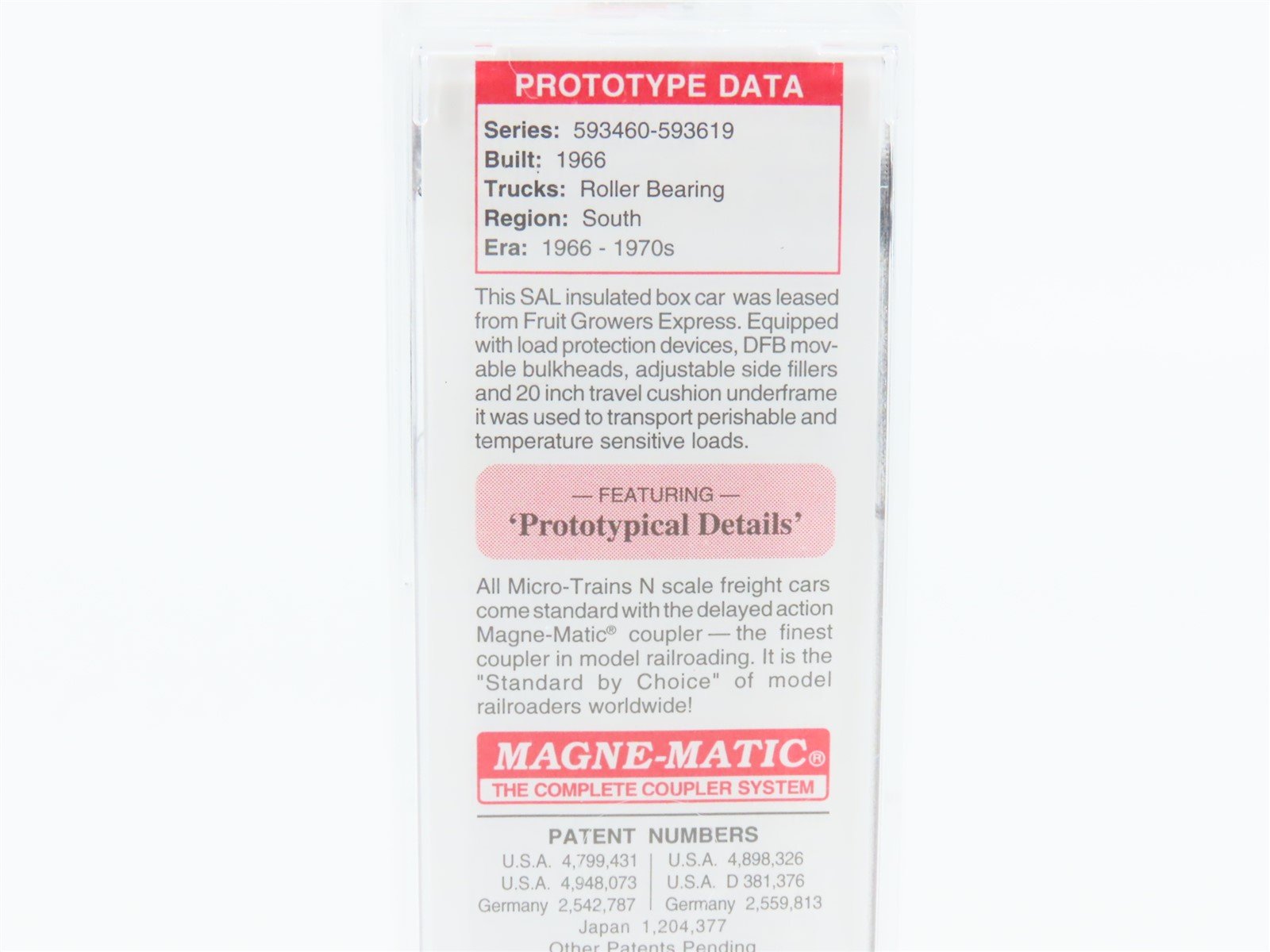 N Scale Micro-Trains MTL 03800380 SAL Fruit Growers Express 50' Box Car 593491