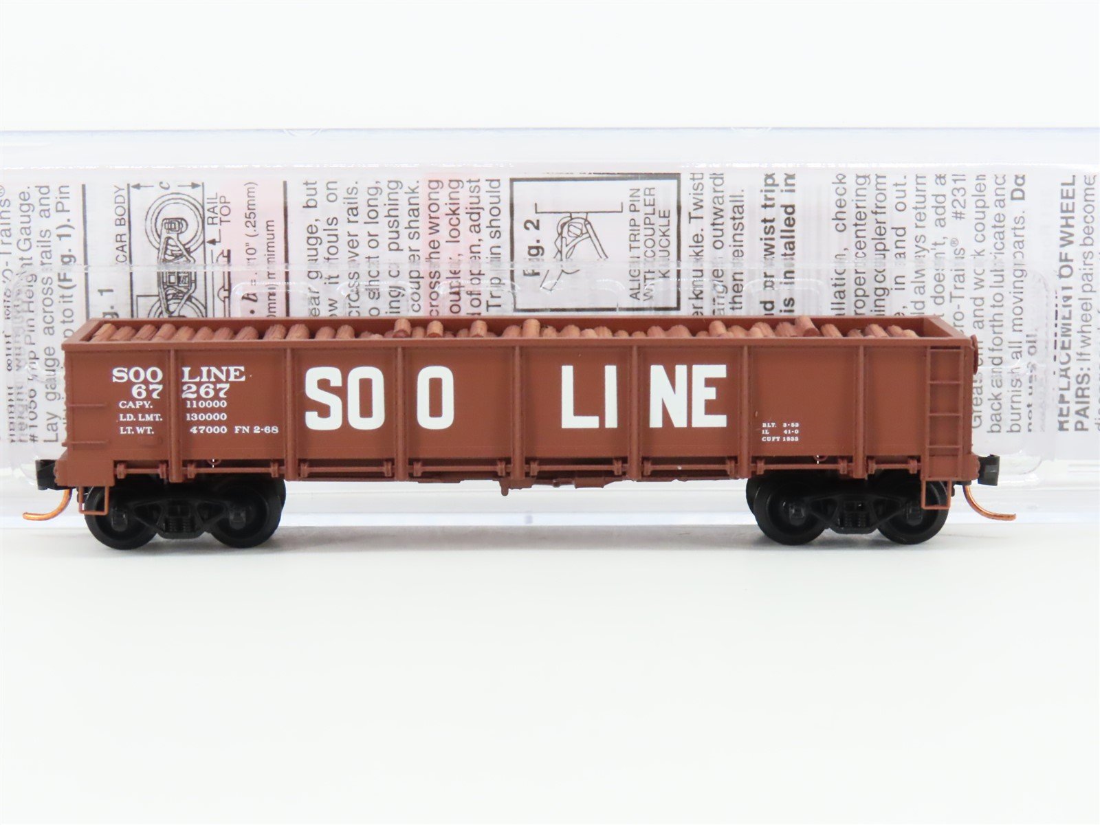 N Scale Micro-Trains MTL 08300020 SOO Line 40' Drop Bottom Gondola 67267 w/load