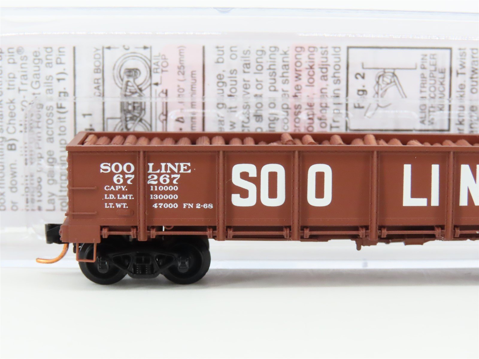 N Scale Micro-Trains MTL 08300020 SOO Line 40' Drop Bottom Gondola 67267 w/load