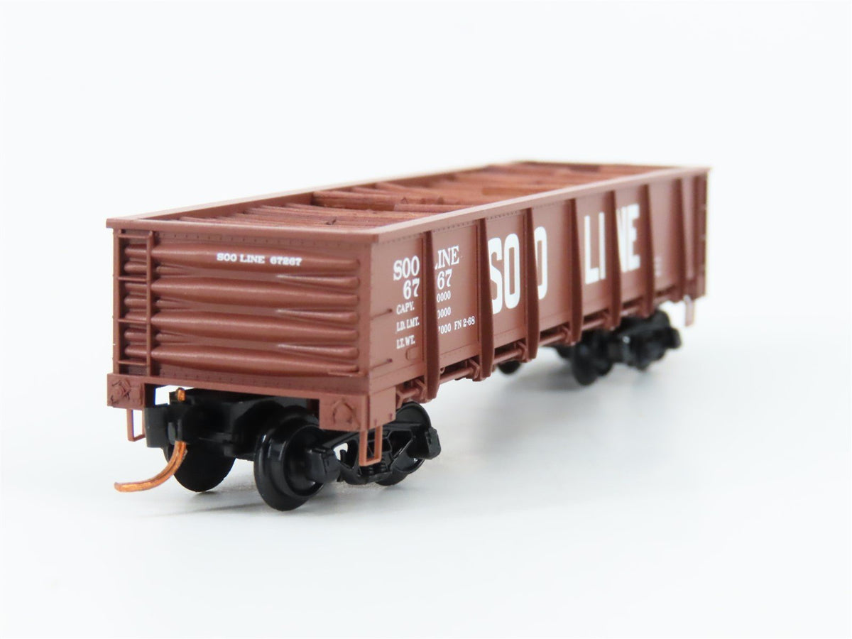 N Scale Micro-Trains MTL 08300020 SOO Line 40&#39; Drop Bottom Gondola 67267 w/load