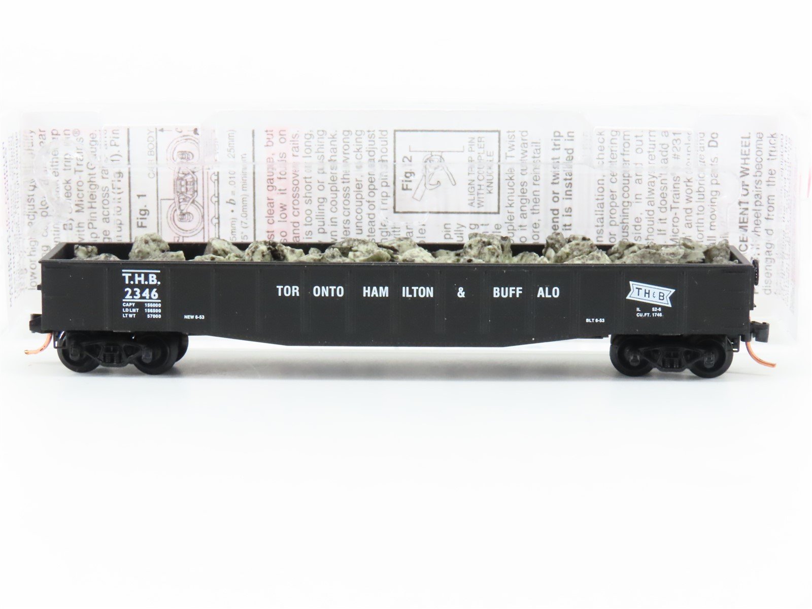 N Scale Micro-Trains MTL 105100 TH&B 50' Steel Side Gondola 2346 w/load