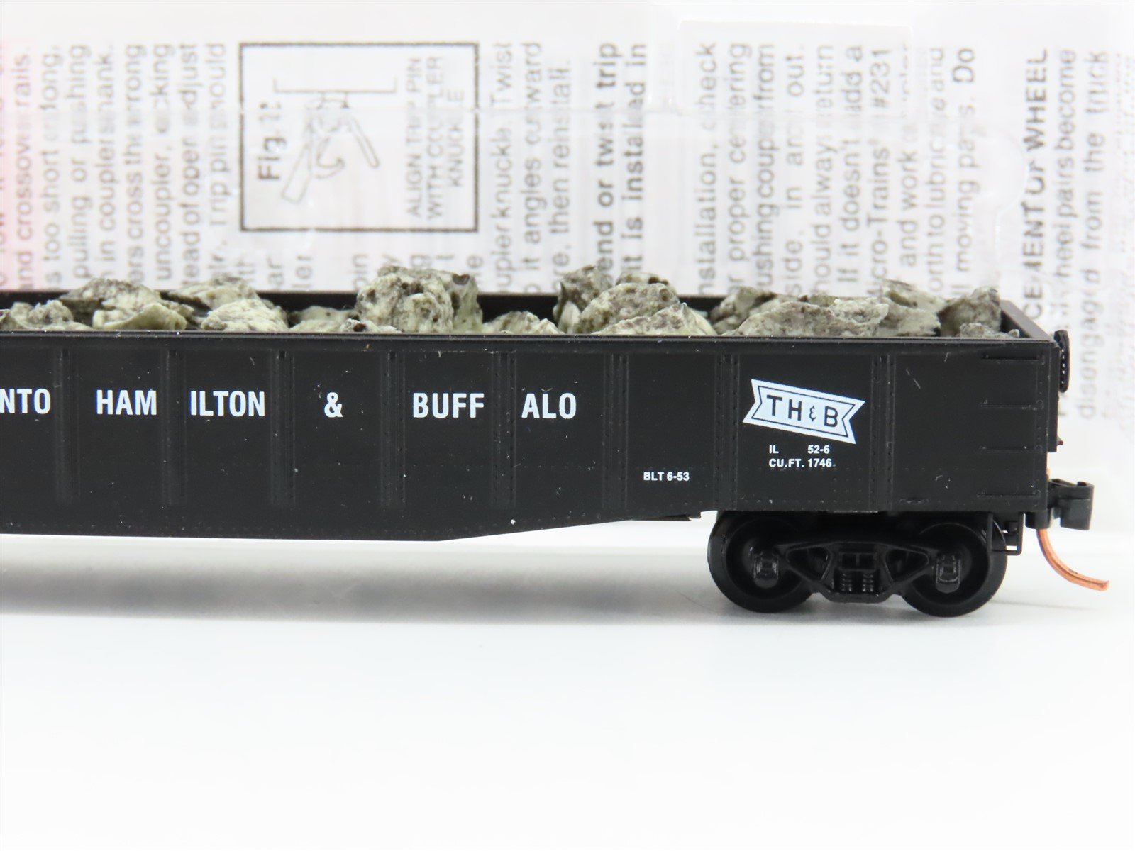 N Scale Micro-Trains MTL 105100 TH&B 50' Steel Side Gondola 2346 w/load