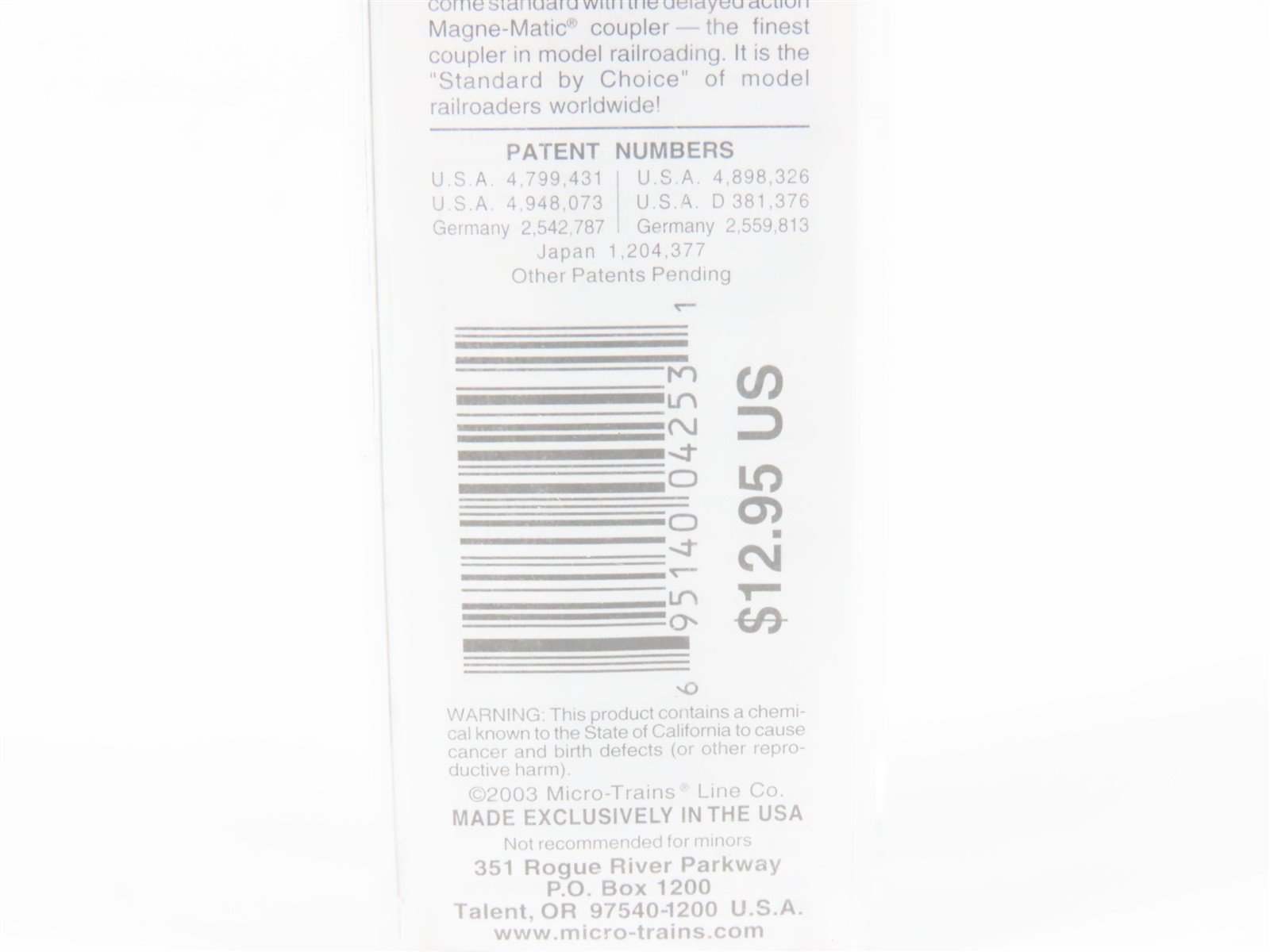 N Scale Micro-Trains MTL 105100 TH&B 50' Steel Side Gondola 2346 w/load