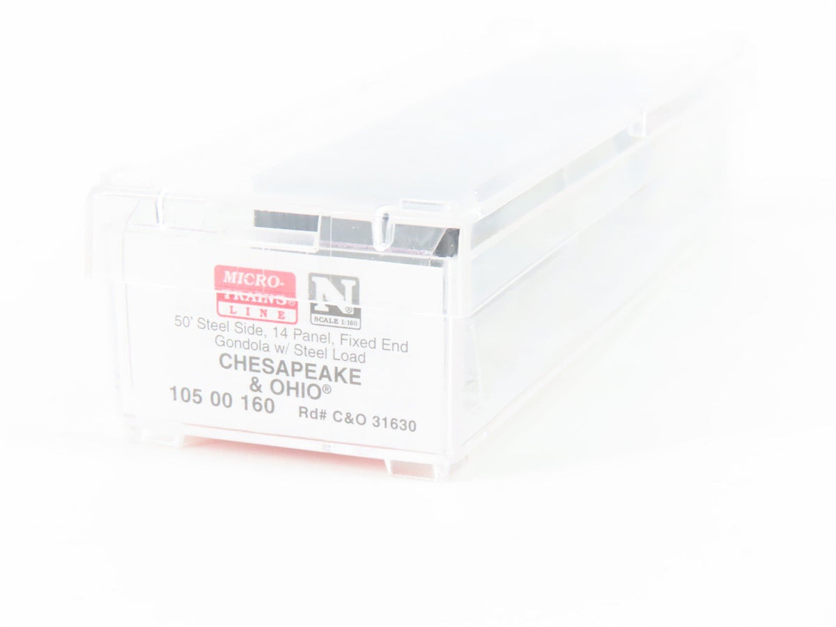 N Micro-Trains MTL 10500160 C&amp;O Chesapeake &amp; Ohio 50&#39; Gondola #31630 w/load