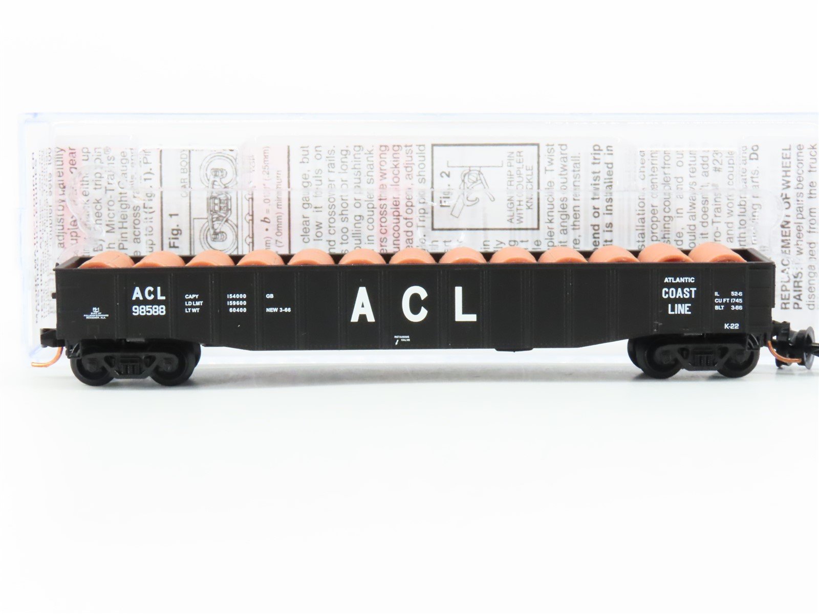 N Micro-Trains MTL 10500560 ACL Atlantic Coast Line 50' Gondola #98588 w/load