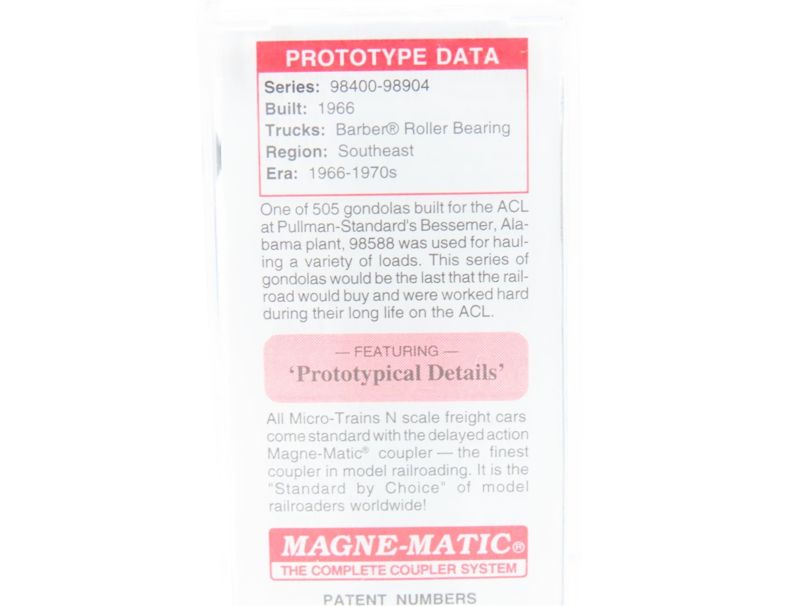N Micro-Trains MTL 10500560 ACL Atlantic Coast Line 50' Gondola #98588 w/load