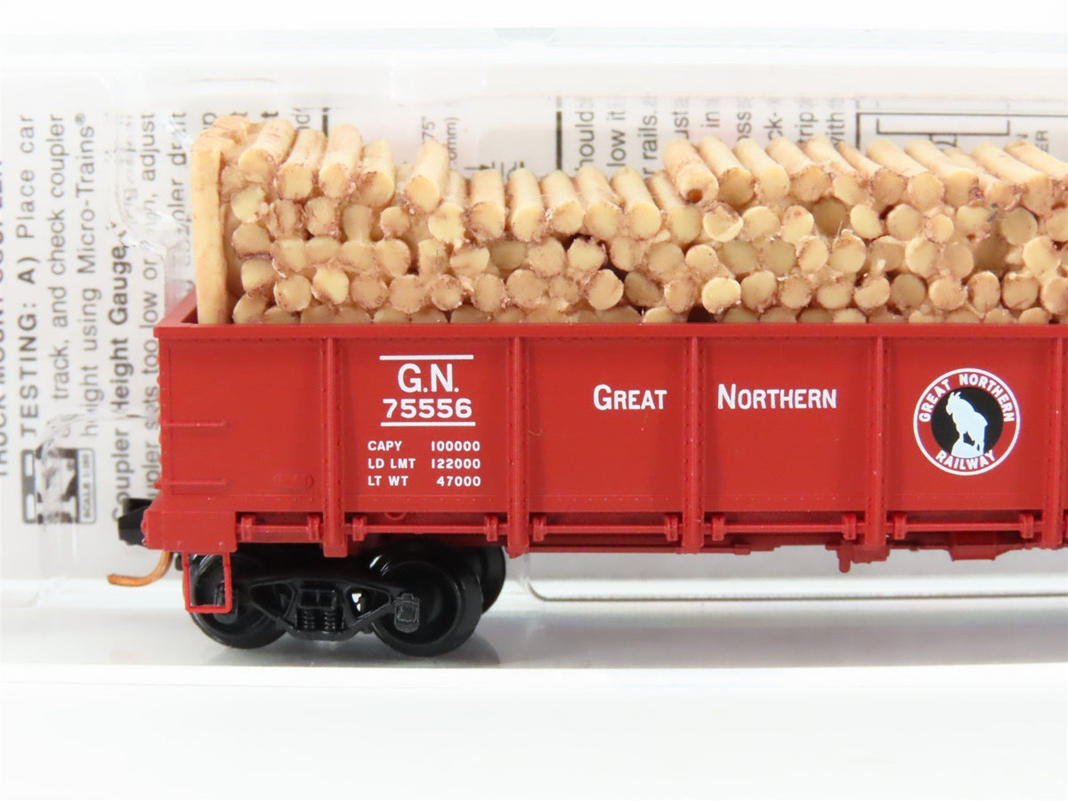 N Scale Micro-Trains MTL 08300051 GN Great Northern 40&#39; Gondola #75556 w/load