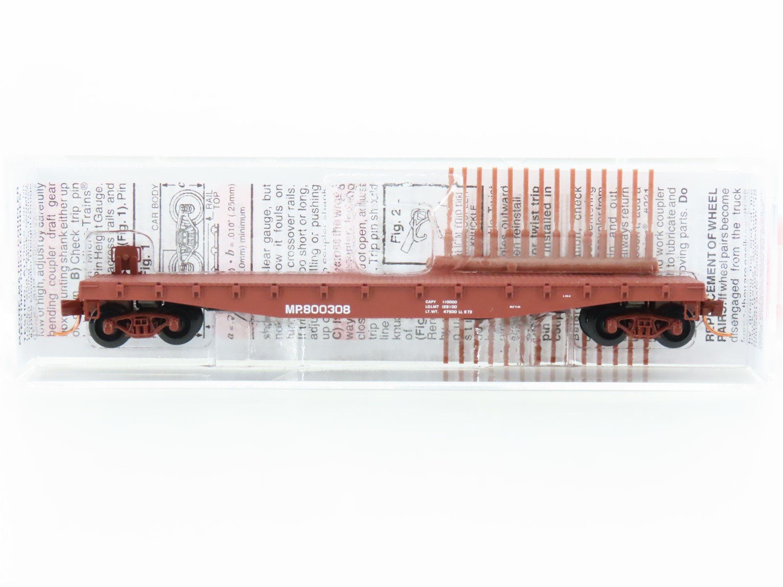 N Scale Micro-Trains MTL 04500340 MP Missouri Pacific 50' Flat Car #800308