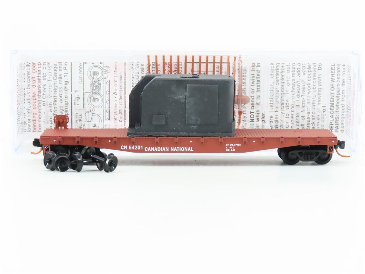 N Micro-Trains MTL 04500320 CN Canadian National 50&#39; Flat Car #54201 w/load
