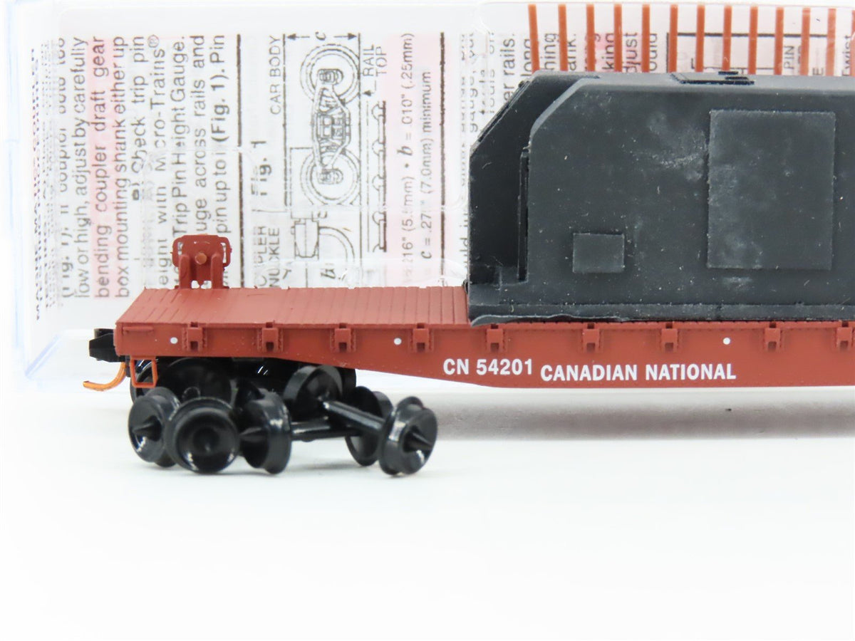 N Micro-Trains MTL 04500320 CN Canadian National 50&#39; Flat Car #54201 w/load