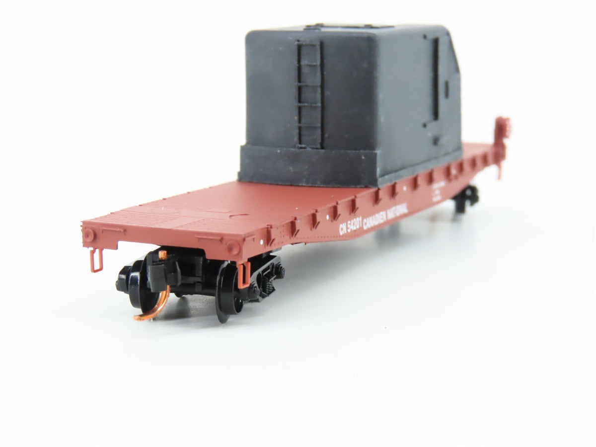 N Micro-Trains MTL 04500320 CN Canadian National 50&#39; Flat Car #54201 w/load