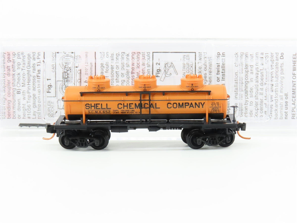 N Scale Micro-Trains MTL 06600012 SCMX Shell Chemical ACF 3 Dome Tank Car #652