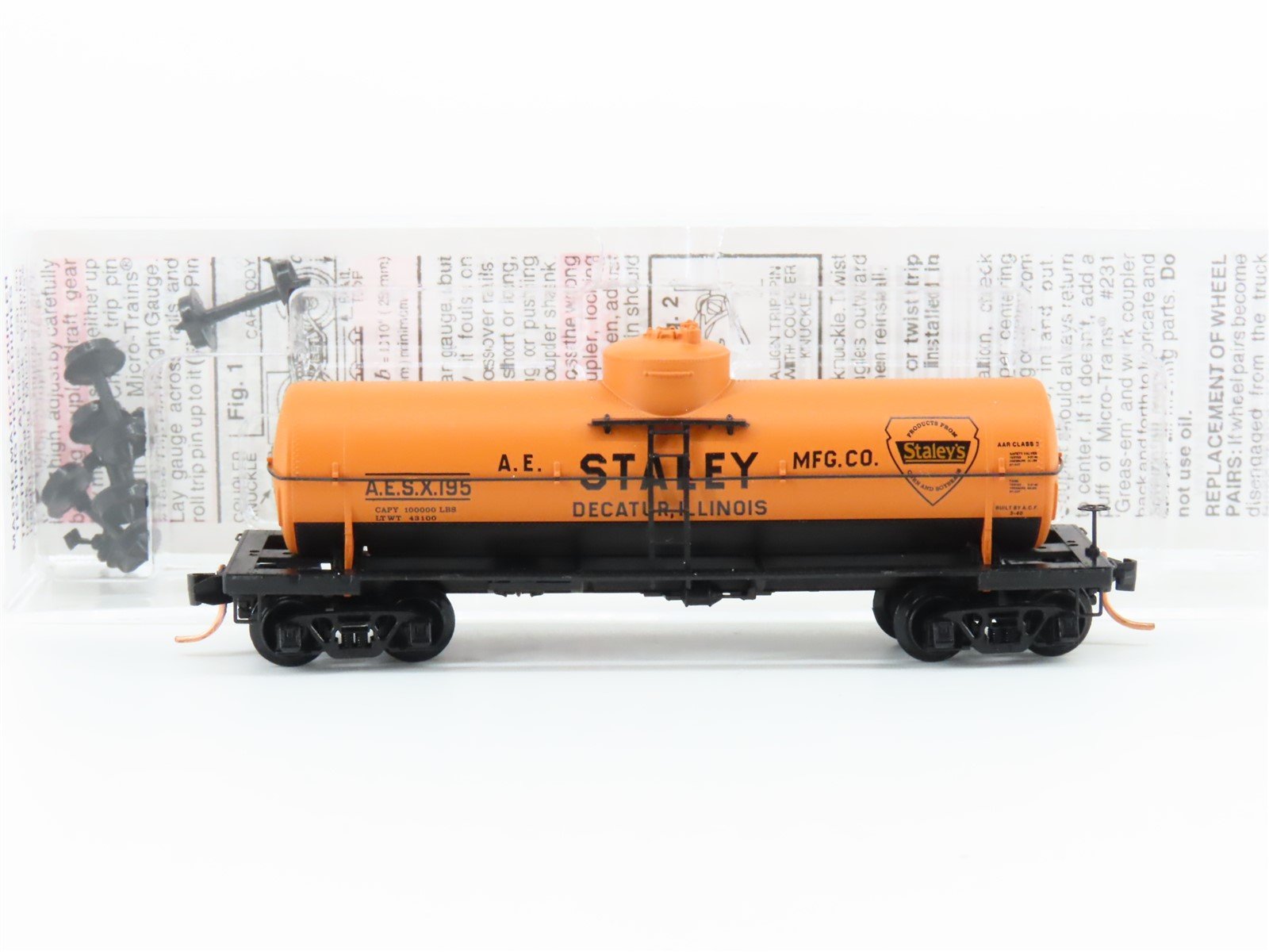 N Micro-Trains MTL 06500500 AESX AE Staley Mfg Co 39' Single Dome Tank Car #195